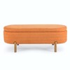 Maliang Ottoma Oval Storage Bench,Rubber Wood Leg(46."x17.7"x10.8") - 2 of 4