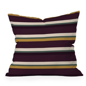 18"x18" Deny Designs Color Poems Retro Stripe Square Outdoor Throw Pillow Red - 1 of 4