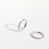 Girl's Multi CZ Hoop Sterling Silver Earrings - In Season Jewelry - 4 of 4