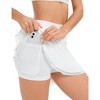 WhizMax Women Athletic Tennis Skirt Pleated Ruffle Hem High Waisted Golf Skirts with Pockets Shorts Running Workout - 3 of 4