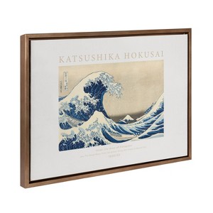 18" x 24" Sylvie Poster The Great Wave Canvas by The Art Institute of Chicago Gold - Kate & Laurel All Things Decor: Hokusai Print - 1 of 4