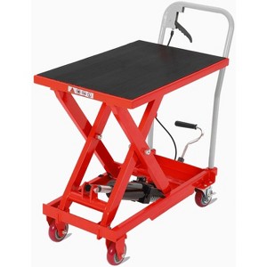Clearance, Hydraulic Lift Table Cart, 1100 LB Heavy Duty Scissor Lift Cart, 10–35.4" Height, Non-Slip Platform, Swivel Wheels - 1 of 4
