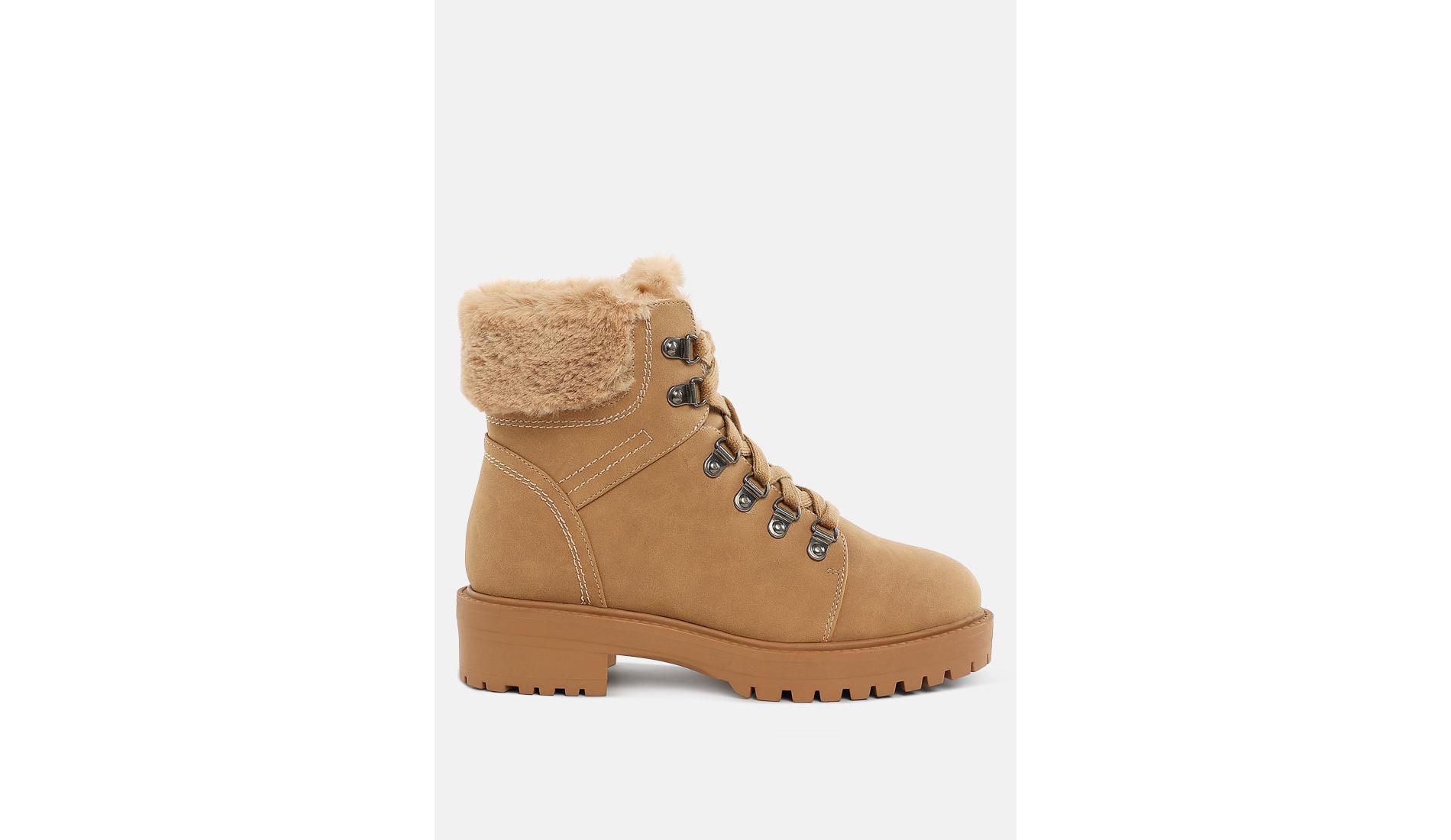 Maranta Faux Fur Collar Ankle Boots