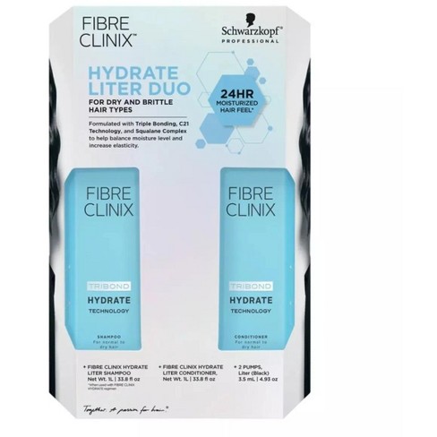 Schwarzkopf Fibre Clinix Hydrate Shampoo & Conditioner (33 oz XXL LITER DUO) Fiber Clinic for Normal to Dry Hair - image 1 of 1