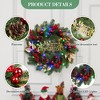 coucheta Christmas Wreath with Lights, Xmas Garlands Decoration with Battery Operated Lights with Timer, Window Indoor Holiday Decor - 3 of 4