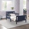 Infurnic Beds, Toddler Single Bed with Safety Guardrails and Headboard, Low To Floor Design for Toddler Children, Blue, 70"*36"*27" - 4 of 4