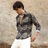 Campus Sutra Men Men's Charcoal Black Floral Block Shirt - 3 of 4