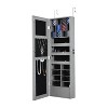 DOMETOUR Fashion Simple Jewelry Storage Mirror Cabinet With LED Lights Can Be Hung On The Door Or Wall - 3 of 4