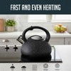 Stainless Steel Whistling Tea Kettle, 3qt Fast Boil Tea Pot with Heat Resistant Handle, Tapered Marble Finish, Durable Stovetop & Gas Tea Kettles - 4 of 4