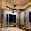 Famapy 59.8-Inch Ceiling Fan Light Curved-Blade Solid Woo Dark brown 3-Color Lighting + 6-Speed + Reversible Airflow + Timers for Indoor/Outdoor - 2 of 4