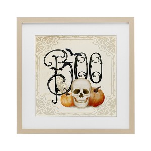 Stupell Industries Something Wicked Boo Framed Print Under Glass, Brown, 13" x 13" - 1 of 4