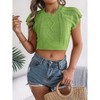Clearlove Womens Summer Short Sleeve Sweater Vest Cap Sleeve Casual Crewneck Lightweight Short Navel Tops - 2 of 4
