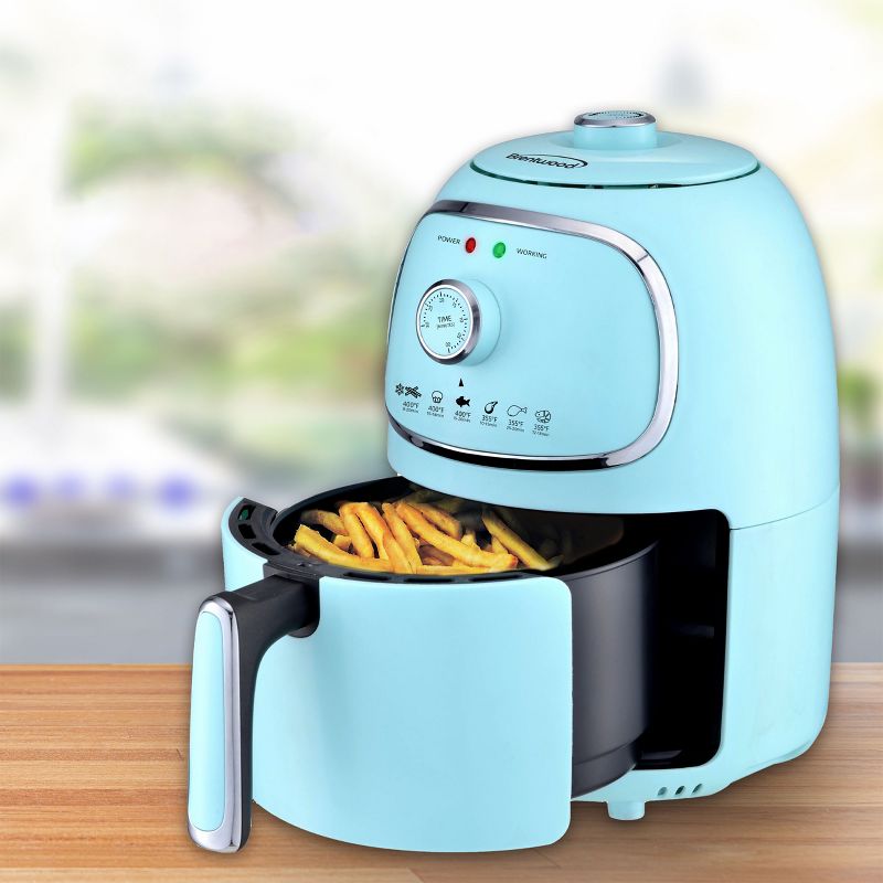 Brentwood AF-202BL 2 Quart Small Electric Air Fryer Blue with Timer and Temp Control, 3 of 8