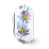 Black Bow Jewelry Fenton Sterling Silver Misty Morning Flowers Glass Bead Charm - 3 of 4