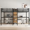 NicBex Metal Loft Bunk Bed with Double Desks,Wardrobe&Charging Station,Space-Saving&Noise Reduced Double Loft Bed - 2 of 4