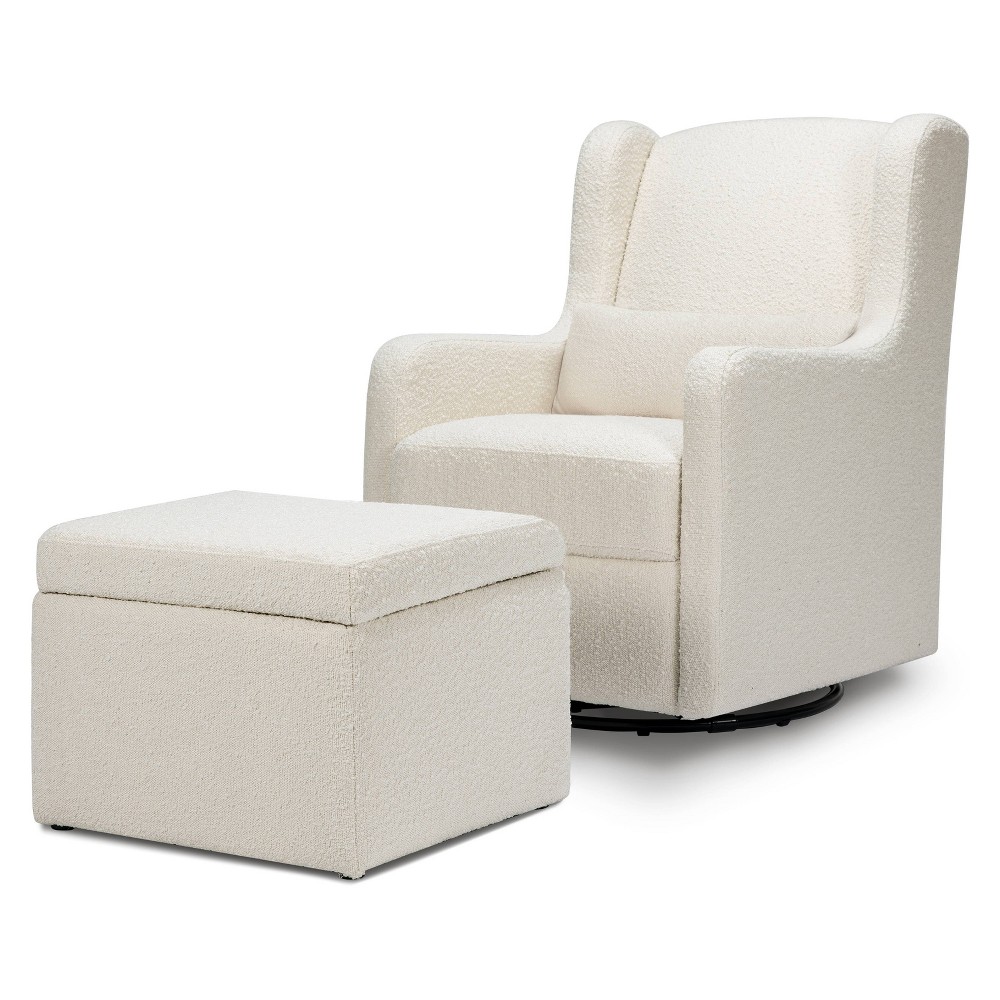 Photos - Rocking Chair Carter's by DaVinci Adrian Swivel Glider with Storage Ottoman - Washed Nat