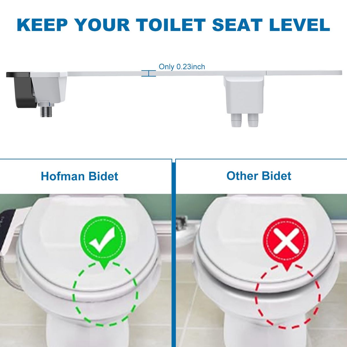 Bidet Attachment for Toilet Seat Water Pressure, Hygienic Bidets Attachment for Existing Toilets - Adjustable Fresh Water Pressure Dual Nozzle - thumbnail 2