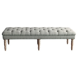 Layla Tufted Bench Gray - HomePop
