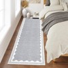Indoor Modern Washable Area Rugs with Scalloped Print, Ultra Thin Non Slip Throw Carpet for Bedroom Living Room - 2 of 4