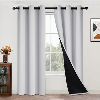 Yakamok Room Darkening Thermal Insulated Blackout Curtains for Bedroom (42Wx84L,Greyish White 2 Panels)