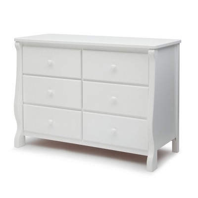 White Double Nursery Dresser with Interlocking Drawers