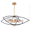 LNC Froebon 6-Light 31.5" Modern Geometric Oversized Chandelier,Black and Gold - 2 of 4