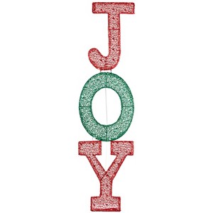 Slickblue Pre-lit JOY Christmas Decoration with LED Lights, Stakes, and Easy Setup for Indoor or Outdoor Use - 1 of 4