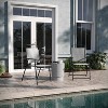 Emma and Oliver Set of 2 Textilene Folding Sling Style Patio Chairs with Armrests - 2 of 4