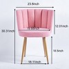 Modern Dining Chair Set of 2, with Iron Tube Wood Color Legs, Shorthair Cushions and Comfortable Backrest, for Dining Room, Living Room, Cafe - 2 of 4