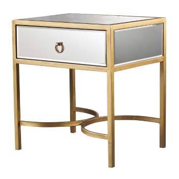 Siryen Modern Side Table Mirrored Gold - Christopher Knight Home