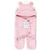 Hudson Baby Infant Girl Animal Faux Shearling Baby Outdoor Stroller Sack Wrap, Lt Pink, One Size - 2 of 3