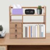 YIYIBYUS Modern Desktop Storage Shelf Desktop Organizer Storage Rack Book Rack With 3 Drawers - 2 of 4
