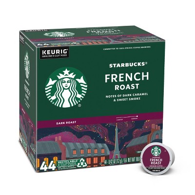 Starbucks Dark Roast K-Cup Coffee Pods — French Roast for Keurig Brewers — 1 box (44 pods)