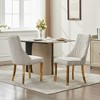 TIRAMISUBEST Rayon Cloth Dining Chairs Set of 2, Upholstered Kitchen Chairs with Solid Back & Golden Steel Legs - 3 of 4