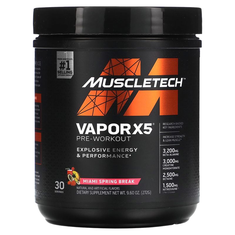 Muscletech VaporX5, Next Gen Pre-Workout Sport Nutrition Supplement, Powder, 1 of 3