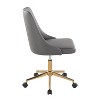 TiramisuBest Contemporary Grey PU Leather Swivel Task Chair, Adjustable Height & Padded - 2 of 4