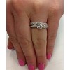 Pompeii3 1ct Infinity Diamond Engagement Wedding Ring Set 14K White Gold - 4 of 4