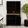 Okak 71" Freestanding Buffet Cabinet with Storage, Sideboard Cabinet Modern Pantry Cabinet with Microwave Oven Countertop, 5 Doors 1 Drawer - 3 of 4