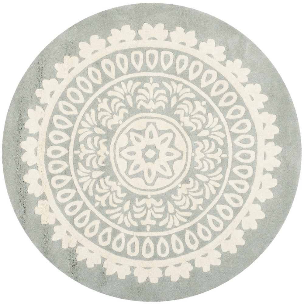 5'x5' Round Benoit Shapes Accent Rug Gray/Ivory Round - Safavieh