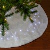 Northlight 48" LED White Iridescent Snowflake Christmas Tree Skirt with Faux Fur Trim - 2 of 3