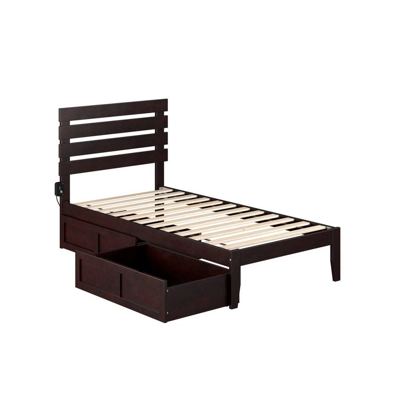 Twin Oxford Bed with 2 Drawers Espresso - AFI, 1 of 10
