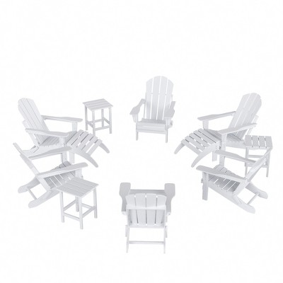 WestinTrends Malibu HDPE Outdoor Patio Folding Poly Adirondack Chair (12-Piece Set)