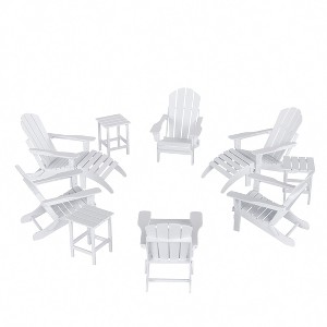 WestinTrends Malibu HDPE Outdoor Patio Folding Poly Adirondack Chair (12-Piece Set) - 1 of 4