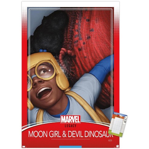 Trends International Marvel Moon Girl & Devil Dinosaur - Legacy Unframed  Wall Poster Print White Mounts Bundle 22.375 x 34