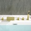 Cobbe Brushed Gold 5-Hole Bathtub Faucet Kit with Hot Water Switch, 7.09-Inch Wide Tub Spout, Cold Water Switch, Diverter Knob Hand Shower - 4 of 4