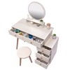 Makeup Vanity Table with Cushioned Stool&Makeup Mirror, 5 Drawers Large Capacity Storage Cabinet,Fasionable Makeup Vanity Desk White - 3 of 4