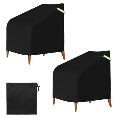 Unique Bargains 600D Oxford Waterproof Lawn Patio Chair Cover 2 Pcs