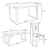 6-Piece Dining Table Set Includes 1 Table 4 Upholstered Chairs & Bench Dining Room Table Set For Living Guest Room Home Bar Kitchen, Grey - 4 of 4