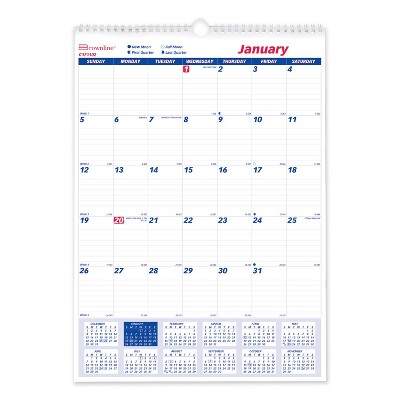 Brownline One Month Per Page Twin Wirebound Wall Calendar 12 x 17 2022 C171102