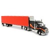 First Gear DCP 1/64 Black & Red Peterbilt 579 Sleeper w/ 53' Utility Roll Tarp Trailer 60-1610 - 2 of 4
